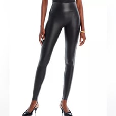 Spanx Leggings Faux Leather Black Sz Small