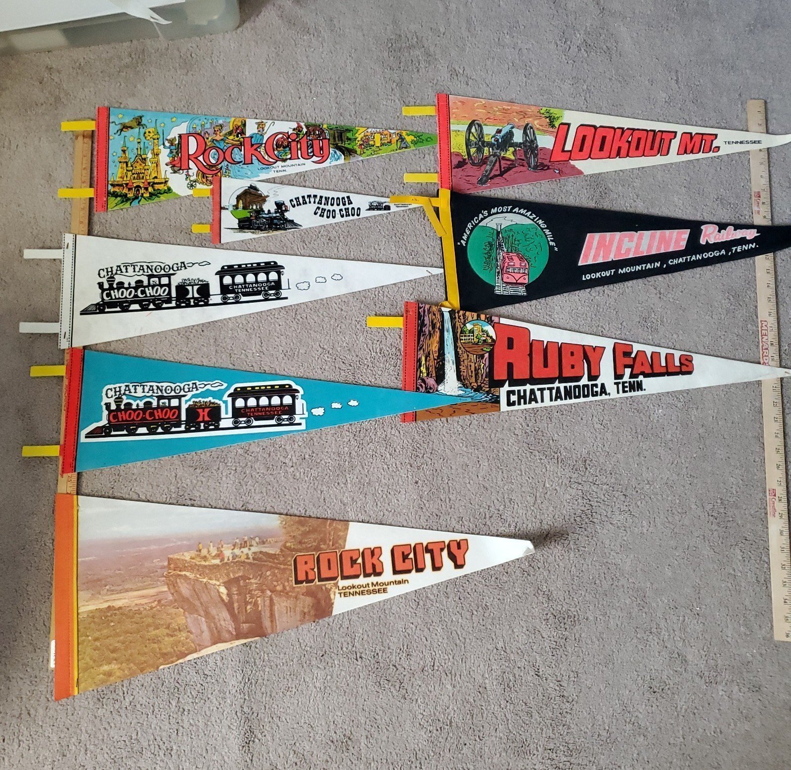 8 vintage Chattanooga Tennessee Pennants
