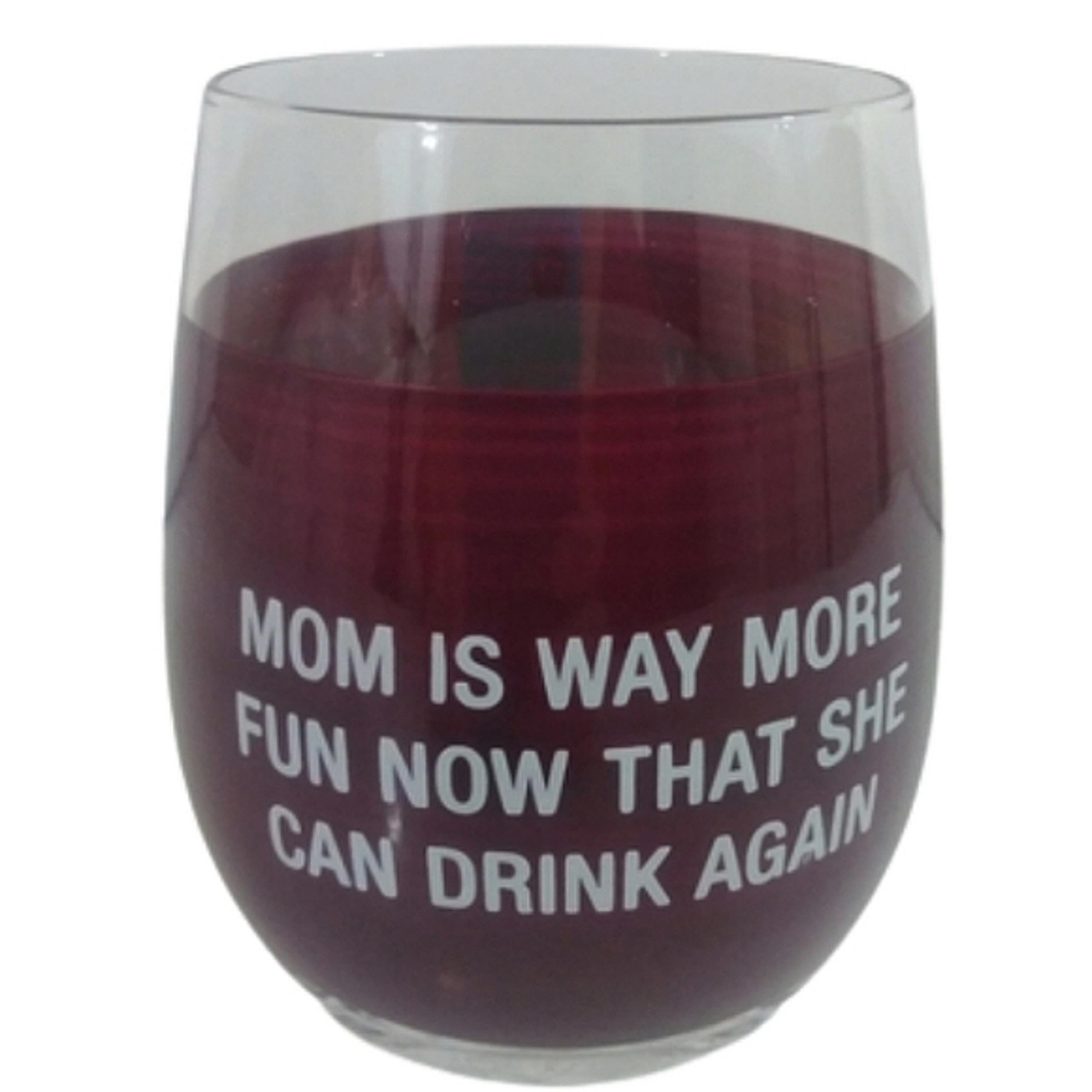 DISHWARE Drink Wine Again Maroon Mom Glass Funny Humor Tumbler Drinkware Gift