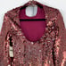 Anthropologie Maeve Long-Sleeve Mock-Neck Sequin Mini Dress Pink XS NWT