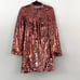 Anthropologie Maeve Long-Sleeve Mock-Neck Sequin Mini Dress Pink XS NWT