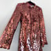Anthropologie Maeve Long-Sleeve Mock-Neck Sequin Mini Dress Pink XS NWT