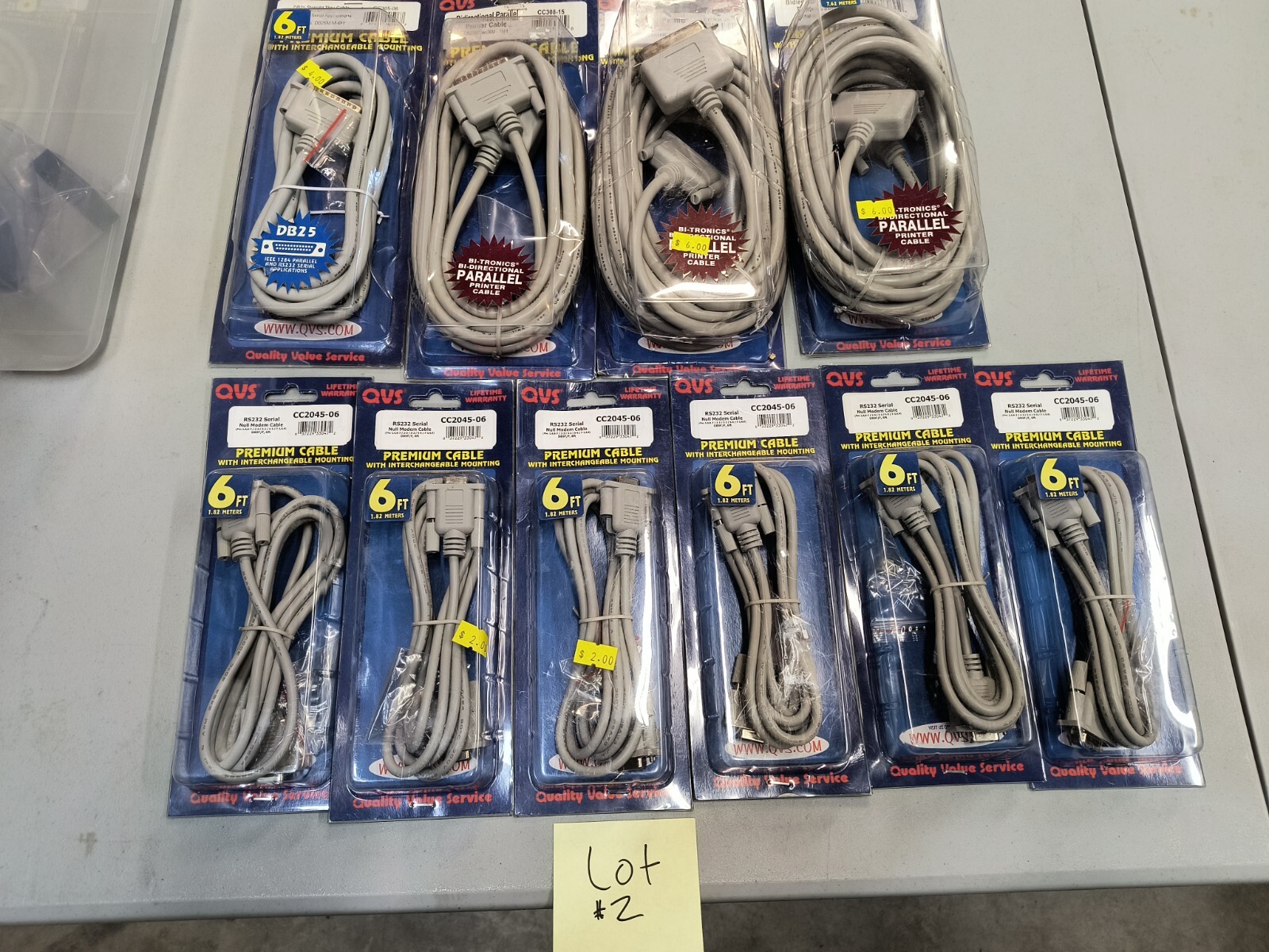 Lot Of NOS RS232 Serial Null Modem Cable + DBM25M Bi-dir Parallel Printer Cables
