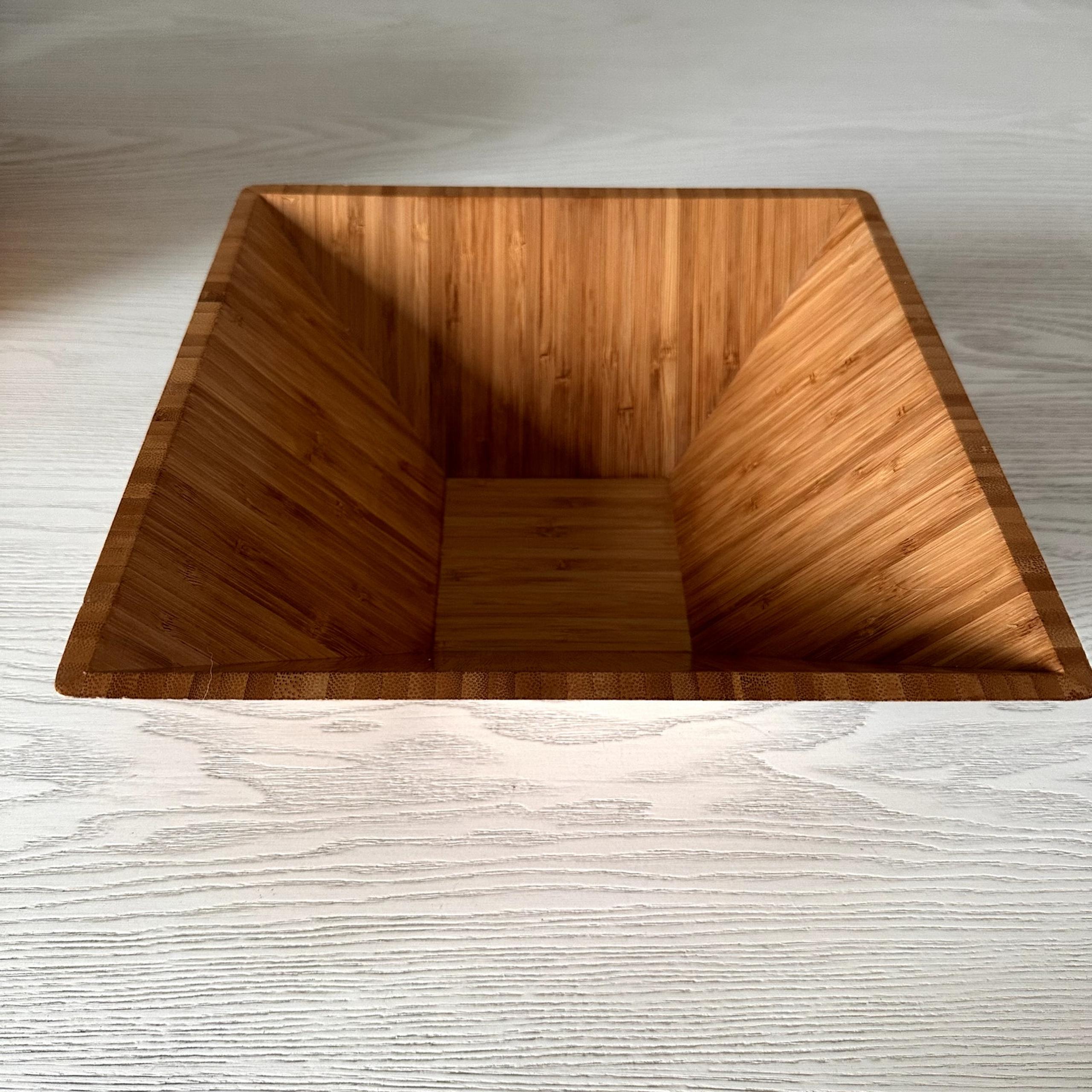 Pampered Chef #2249 Bamboo Square Bowl Fruit Serving