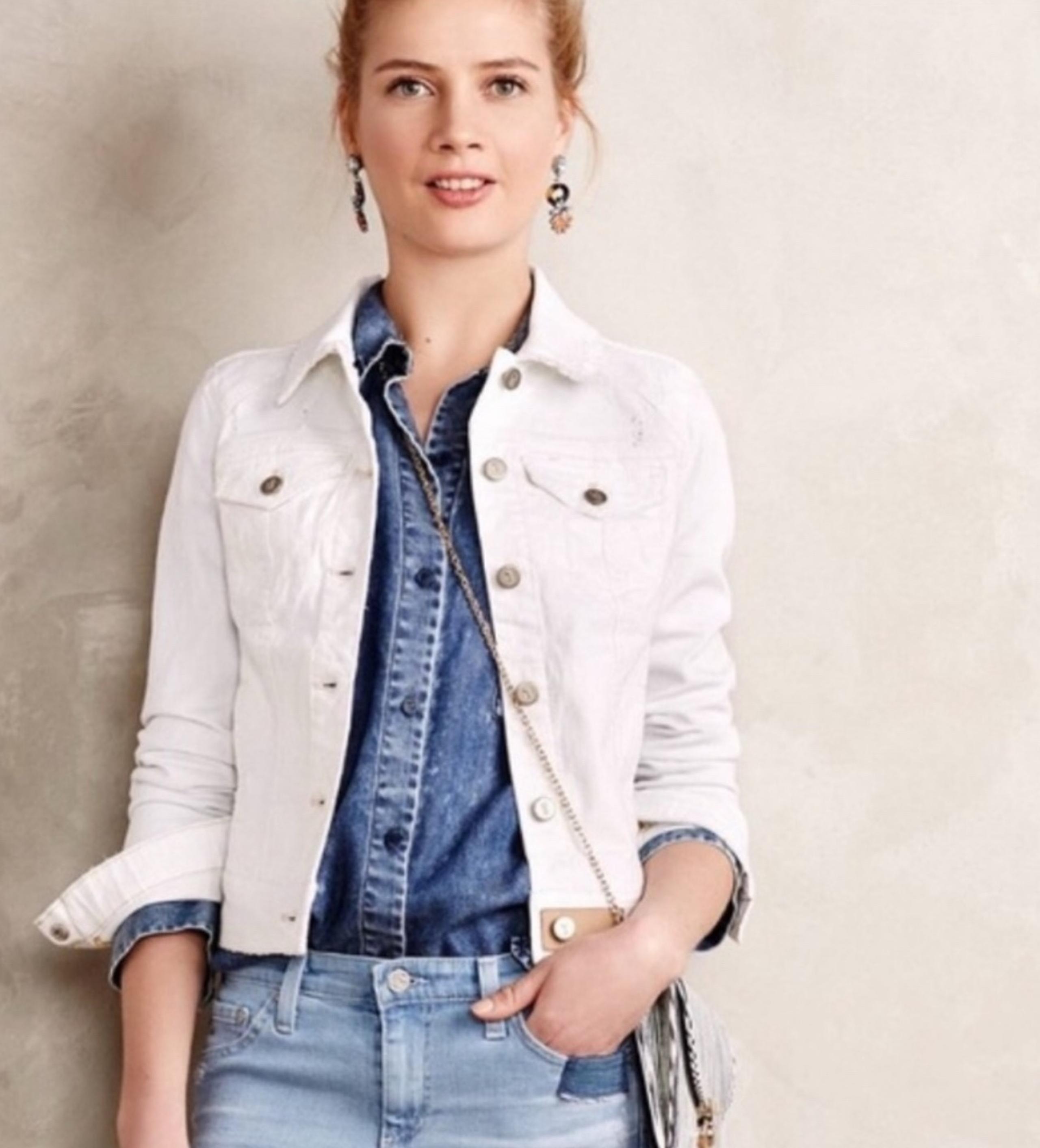 Anthropologie Pilcro White Jean Jacket