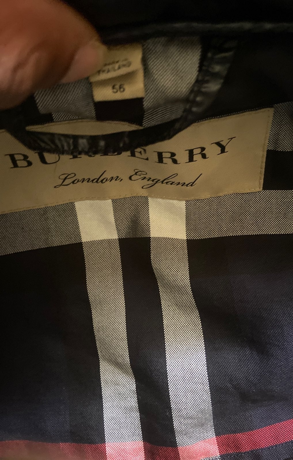 Authentic Mens Burberry coat size 56
