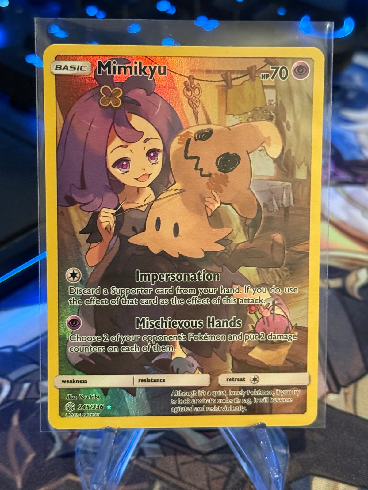 Mimikyu 245/236 NM Secret Rare Holo  Sun&Moon Cosmic Eclipse Pokémon TCG