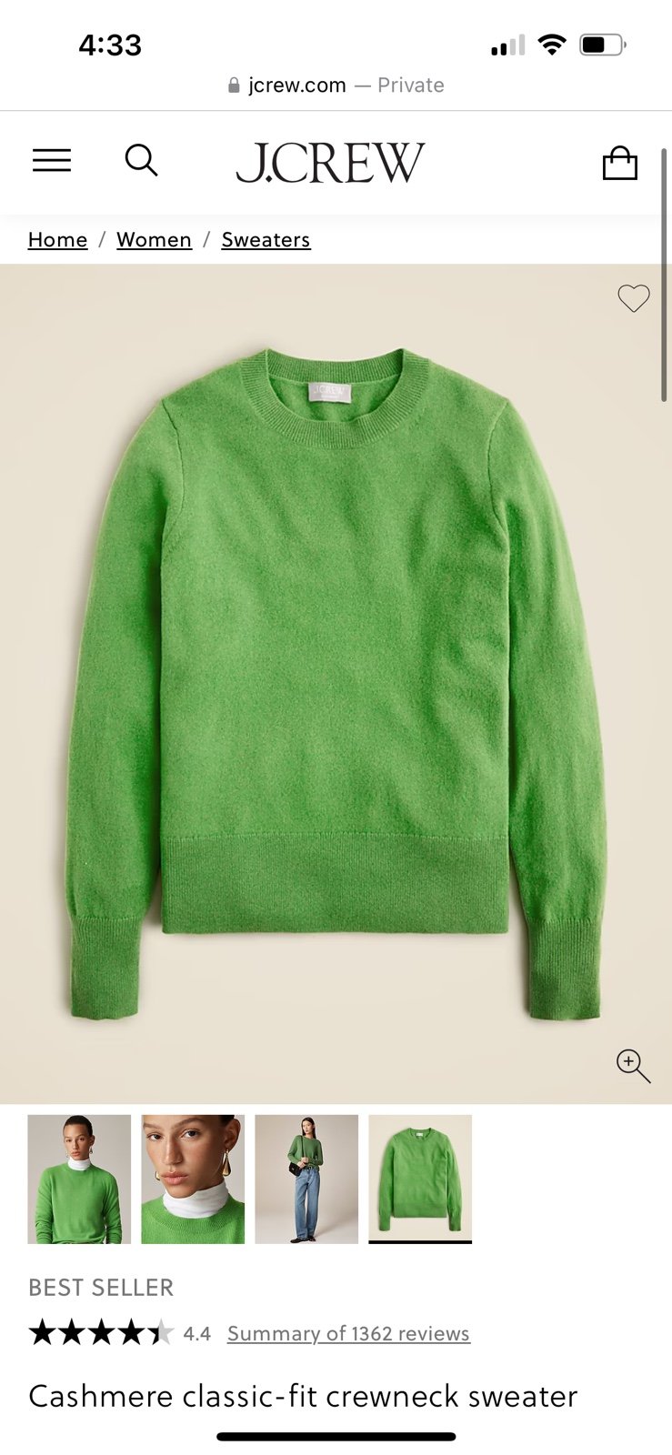 Cashmere classic-fit crewneck sweater