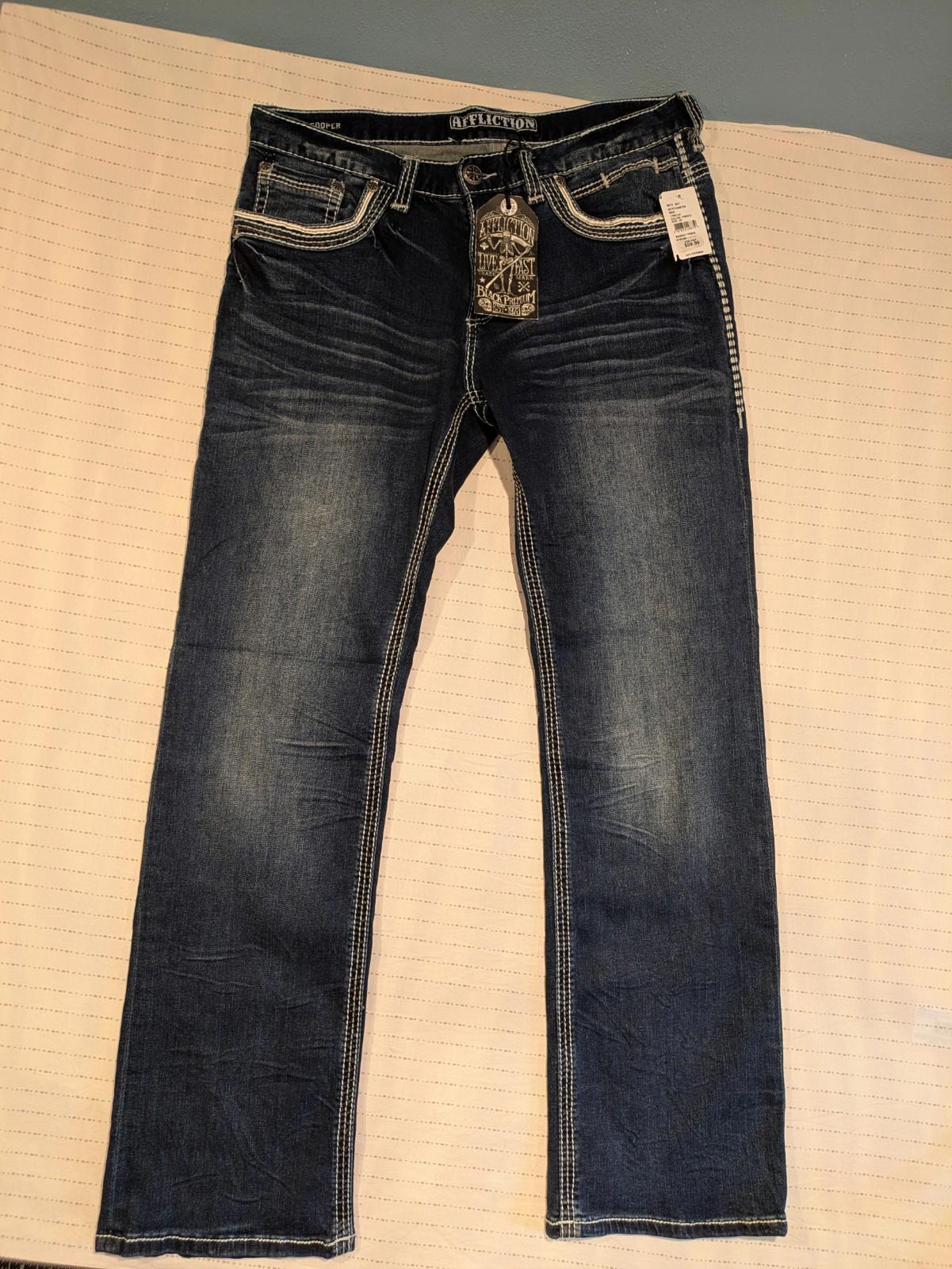 Affliction Cooper Jeans Frisco Dark Wash Size 34 Mens