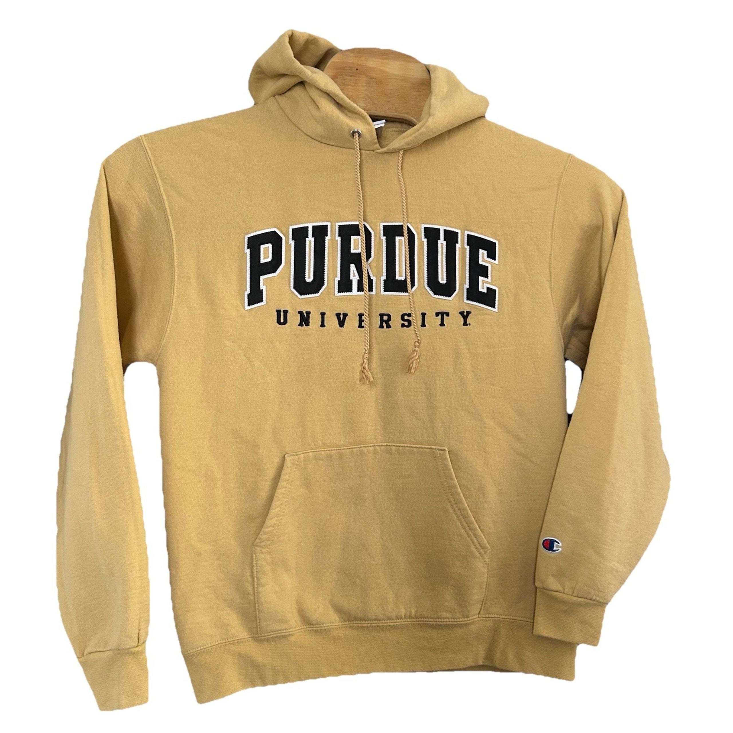 Champion Purdue University Hoodie Sewn-in Lettering Size Medium