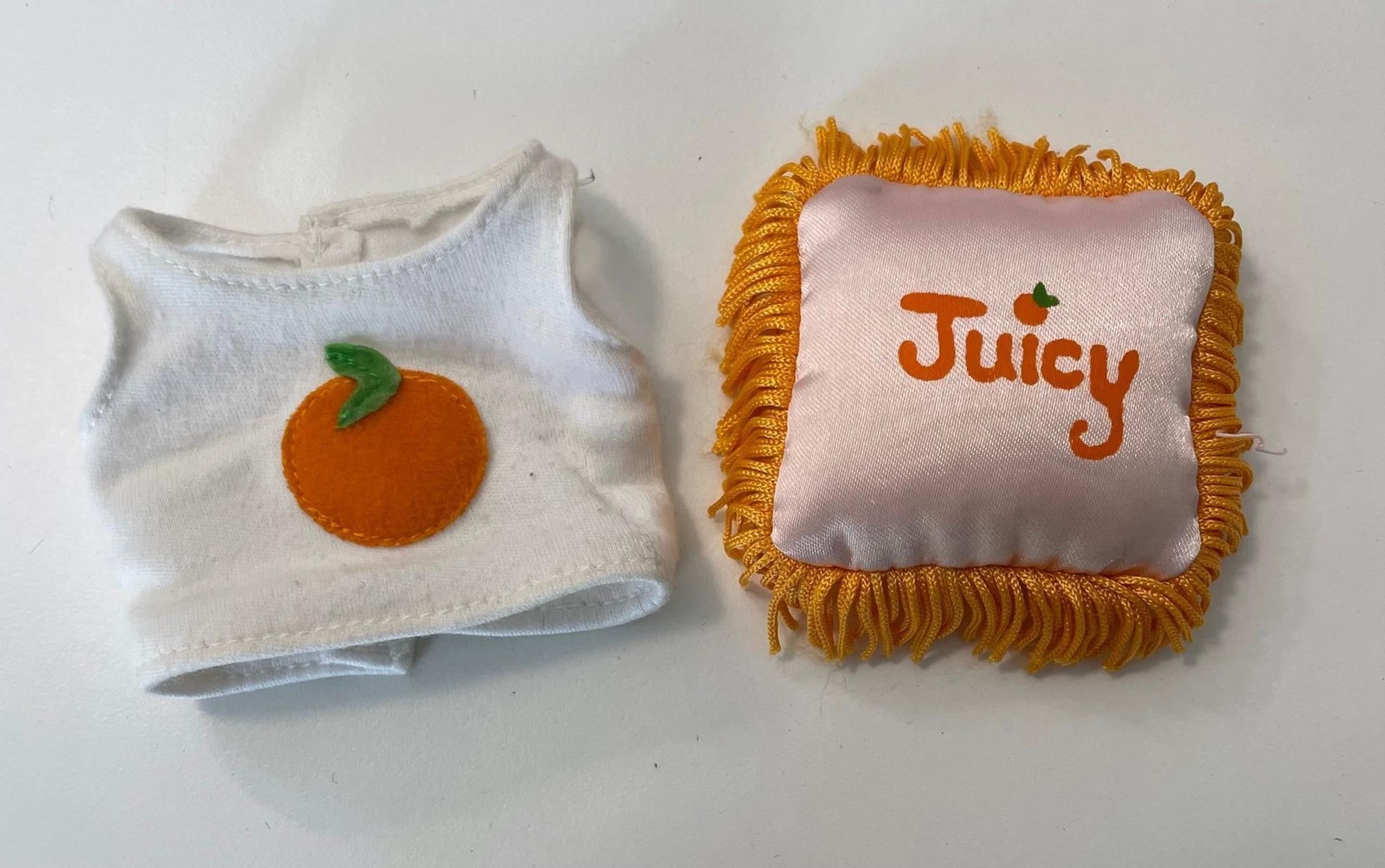 Groovy Girls Manhattan Toy 12” Doll Orange White Juicy Top & Pillow
