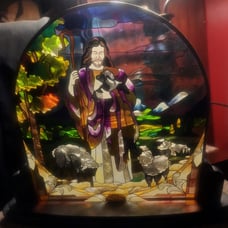 Stained glass suncatcher (Jesus with His sheep)