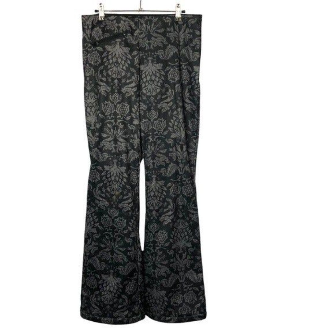 Athleta Black Damask Print Straight Leg Snowboard Pants 14