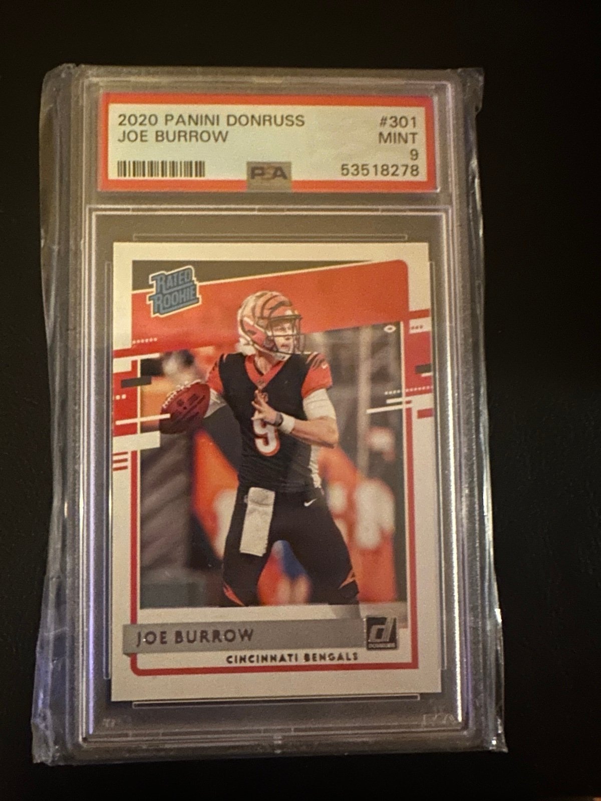 2020 Panini Donruss Joe Burrow Rated Rookie PSA 9