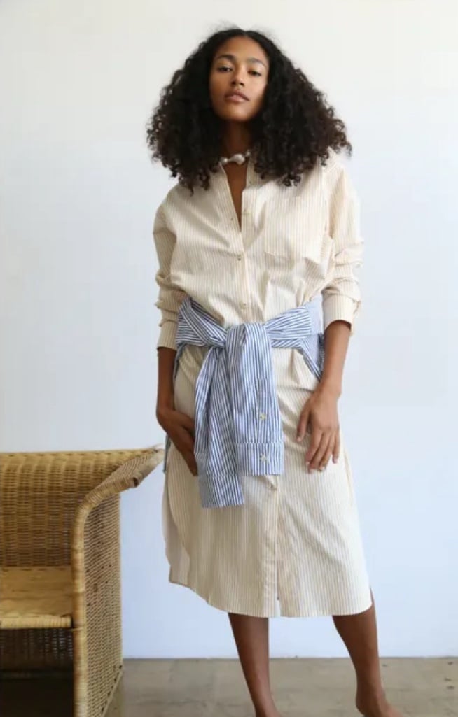 DONNI button down Cotton collard dress NWT