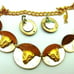 Panther Cougar Necklace Earring Set Clips Shell Signed