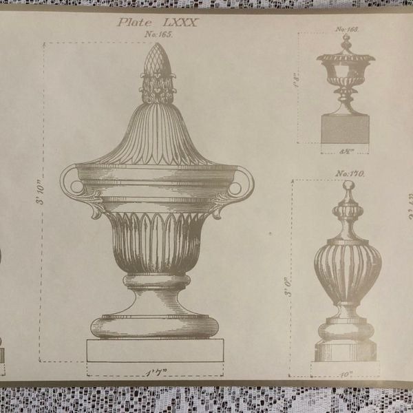 Wallqueat Wallpaper Boarder Arcitectural Vintage