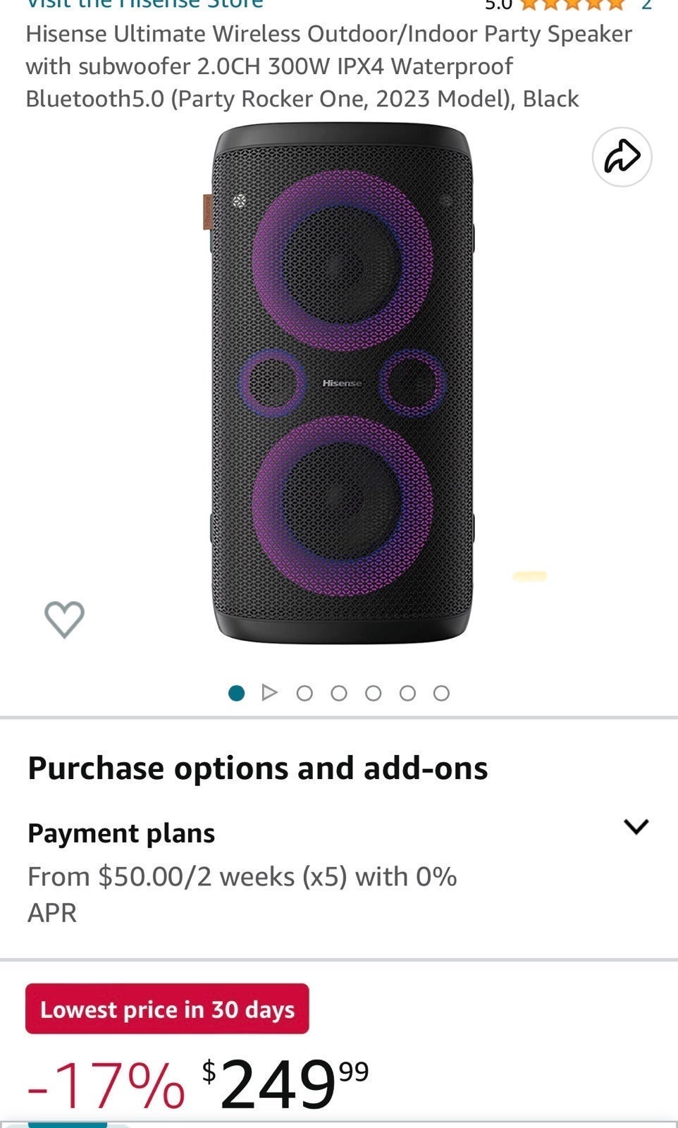 Hisense BLUETOOTH WIRELESS PARTY ROCKER KARAOKE MACHINE