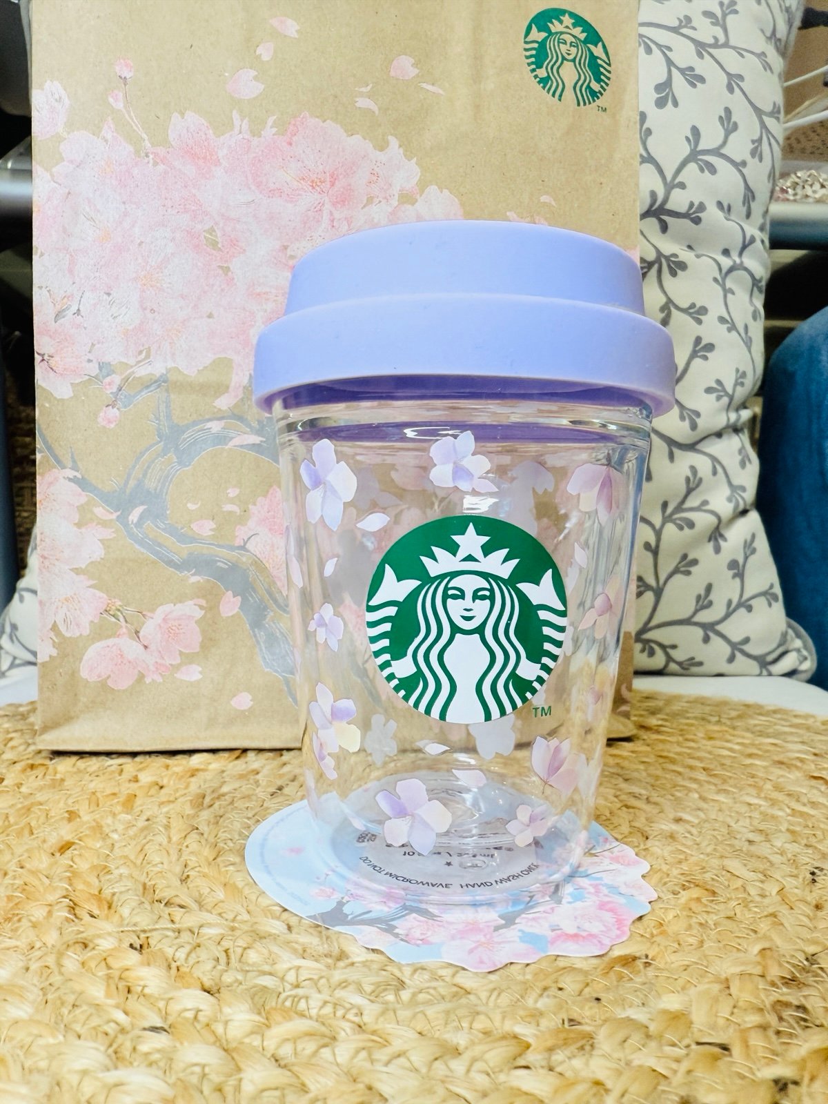 Starbucks 2025 Sakura Double Layer Tumbler with Sakura Coaster
