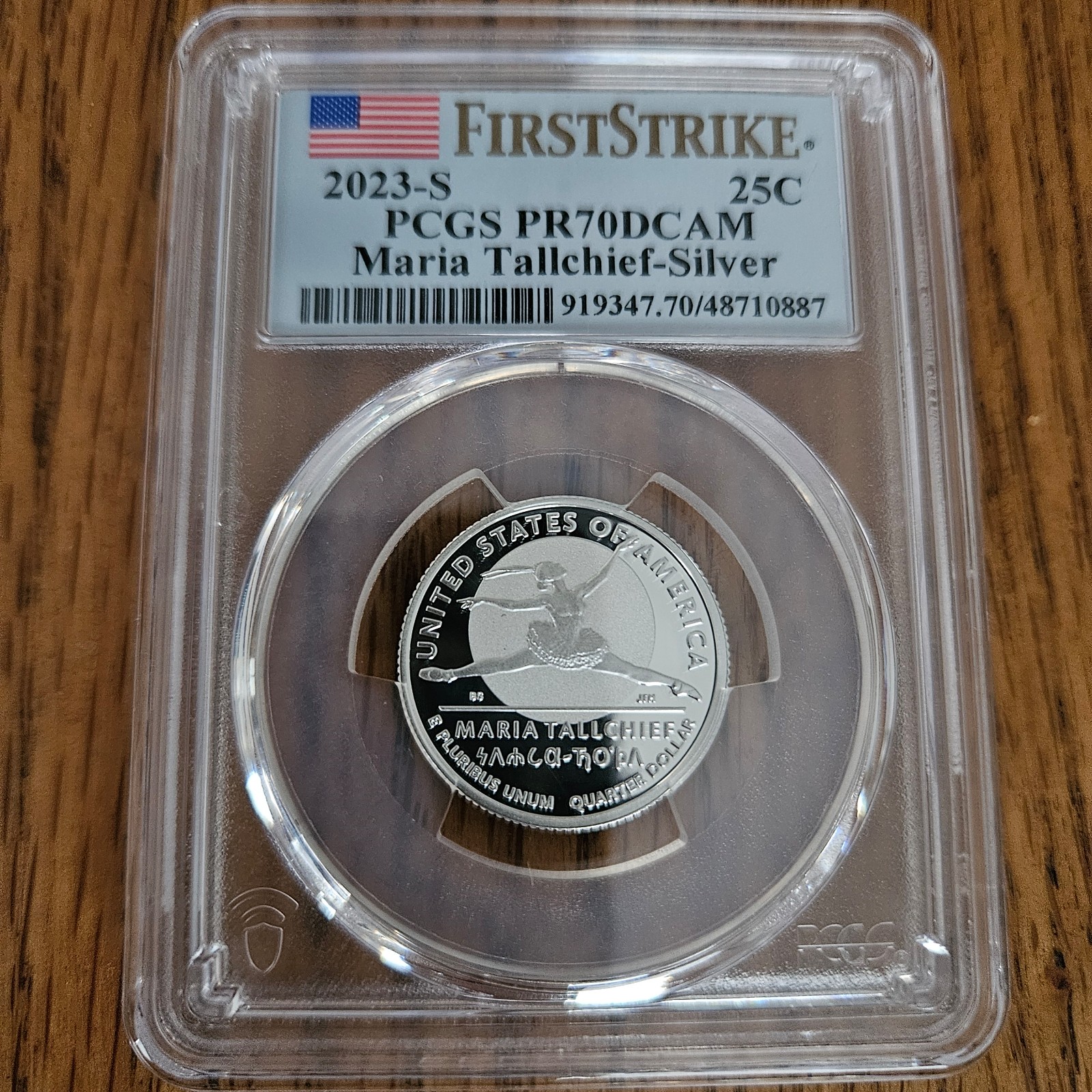 2023-S Maria Tallchief American Washington Silver Quarter PR70DCAM FS PCGS Proof