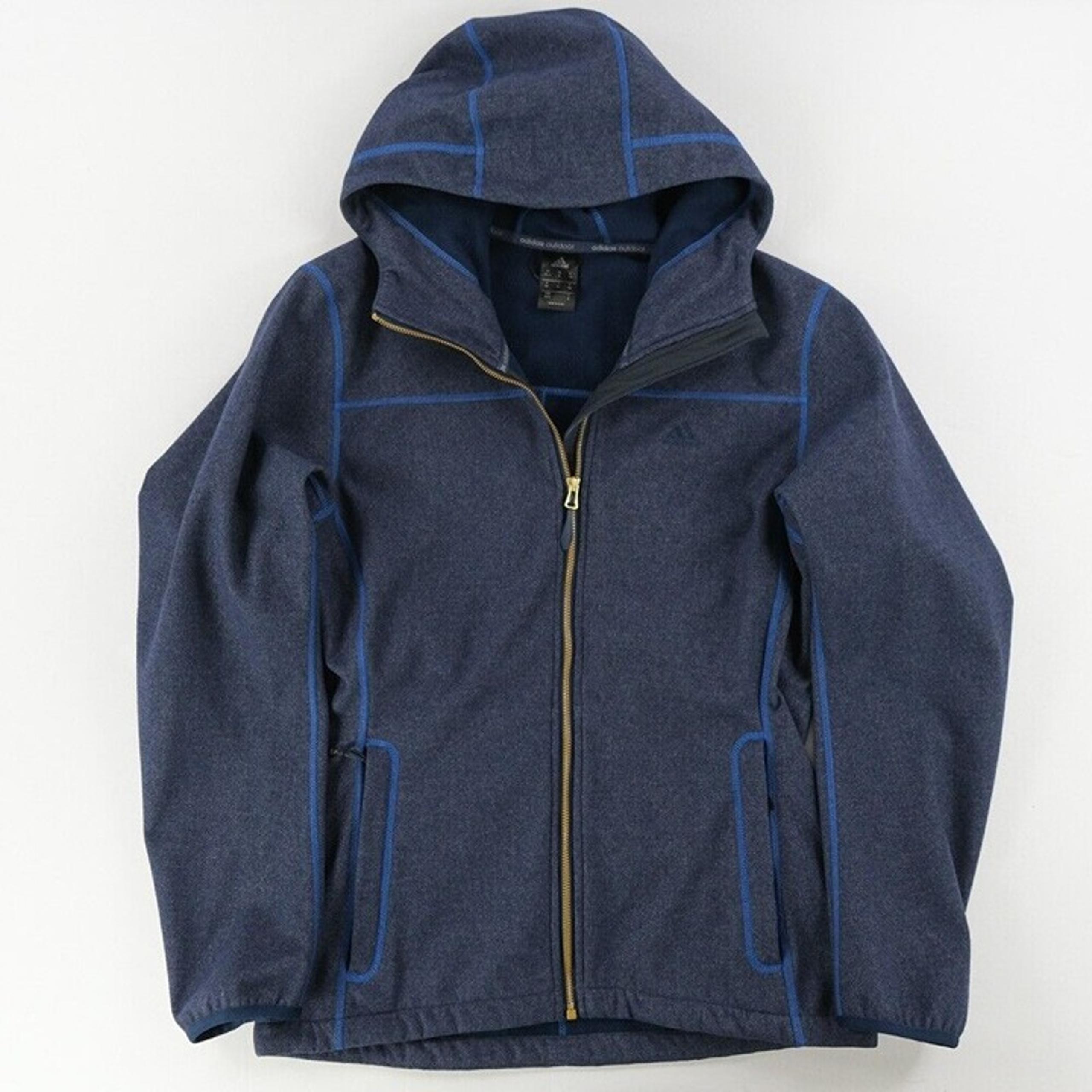 ADIDAS OUTDOOR AA1885 JACKET 2015 SIZE M Outdoor Full ZIp Hooded Navy Fleece