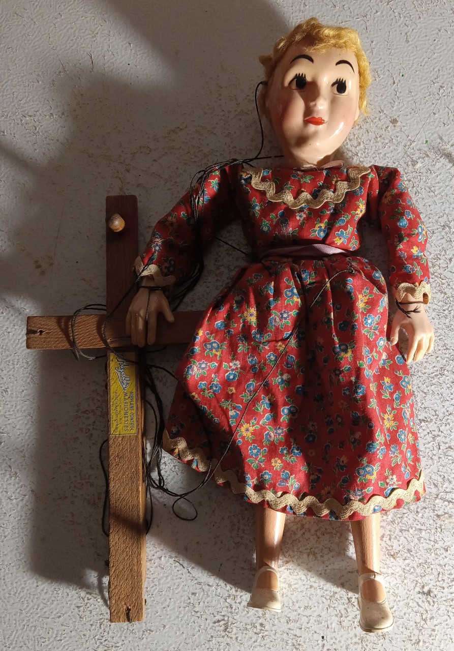 Vintage Hazelle's Marionette Girl In Red Dress