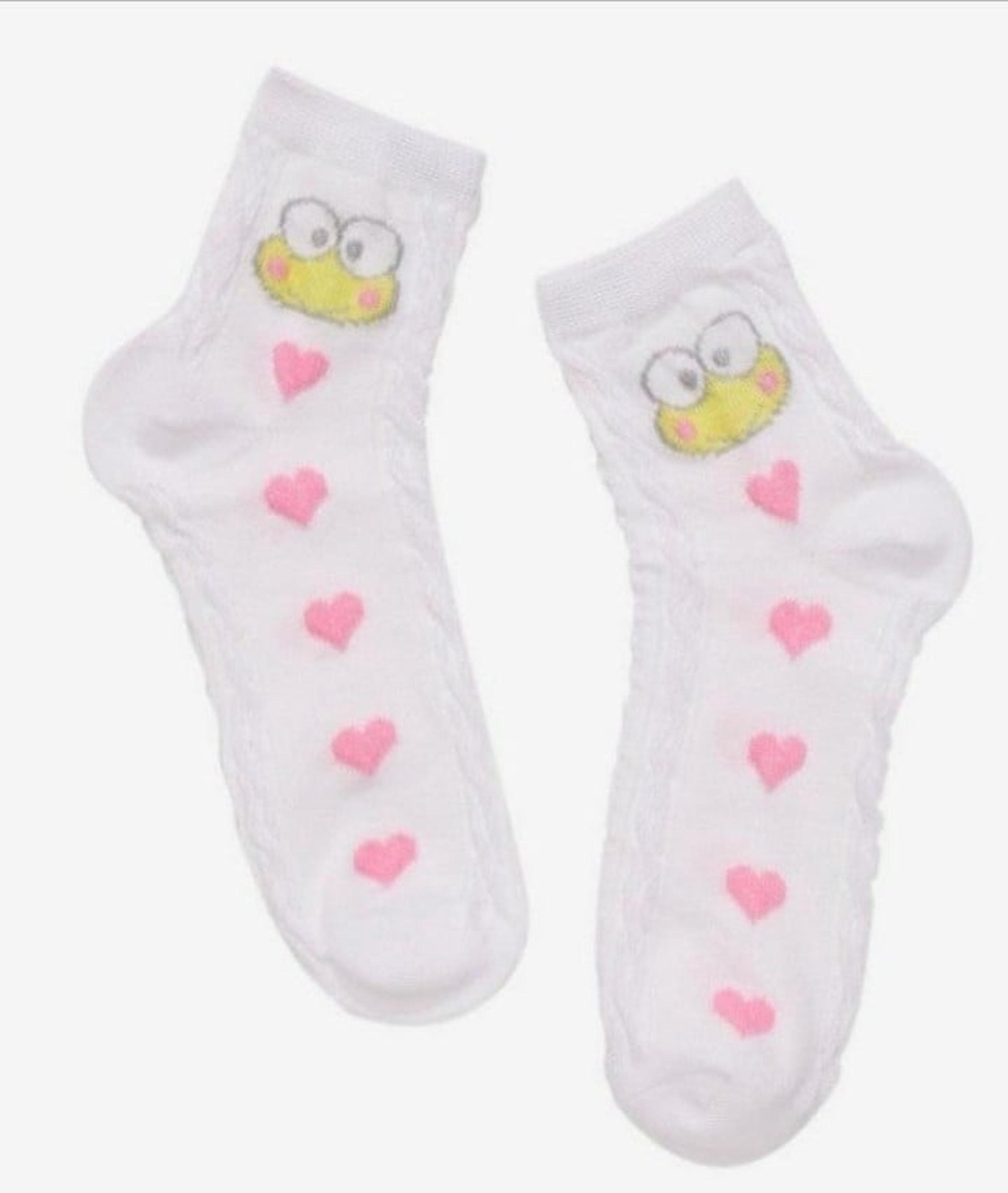New Keroppi Heart Crochet Ankle Socks