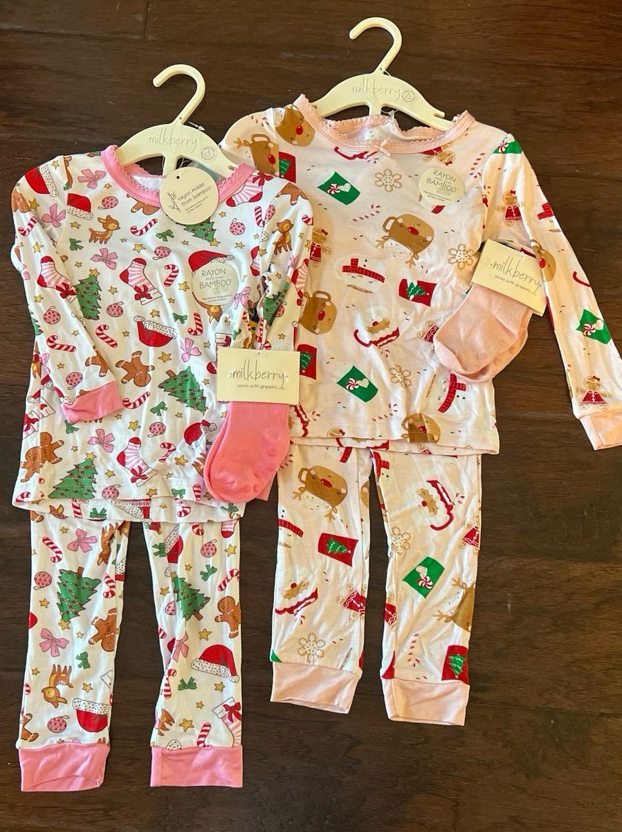 Milkberry Christmas Pajama Sets - Size 24 months NWT