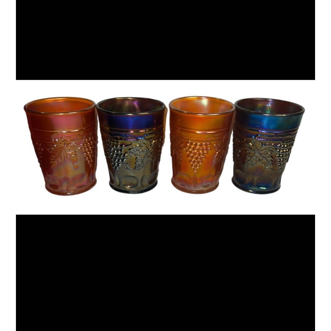Set of 4 Northwood carnival glass 4 1/2 In