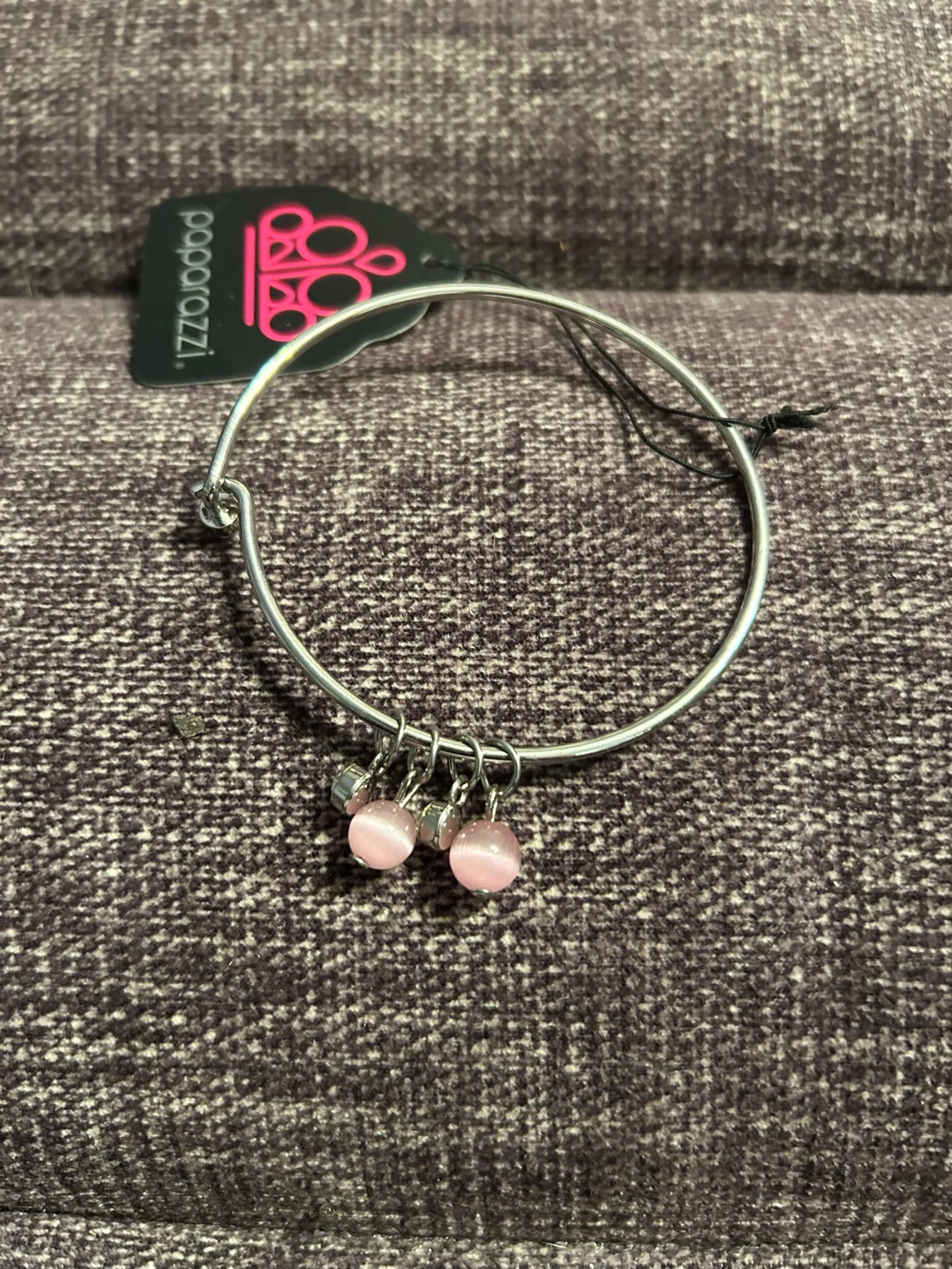 pink moonstone bangle bracelet - Paparazzi