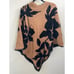 Chico’s NWT Cameo Blooms Triangle Poncho camel with black textured flowers L/XL