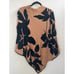 Chico’s NWT Cameo Blooms Triangle Poncho camel with black textured flowers L/XL