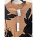 Chico’s NWT Cameo Blooms Triangle Poncho camel with black textured flowers L/XL