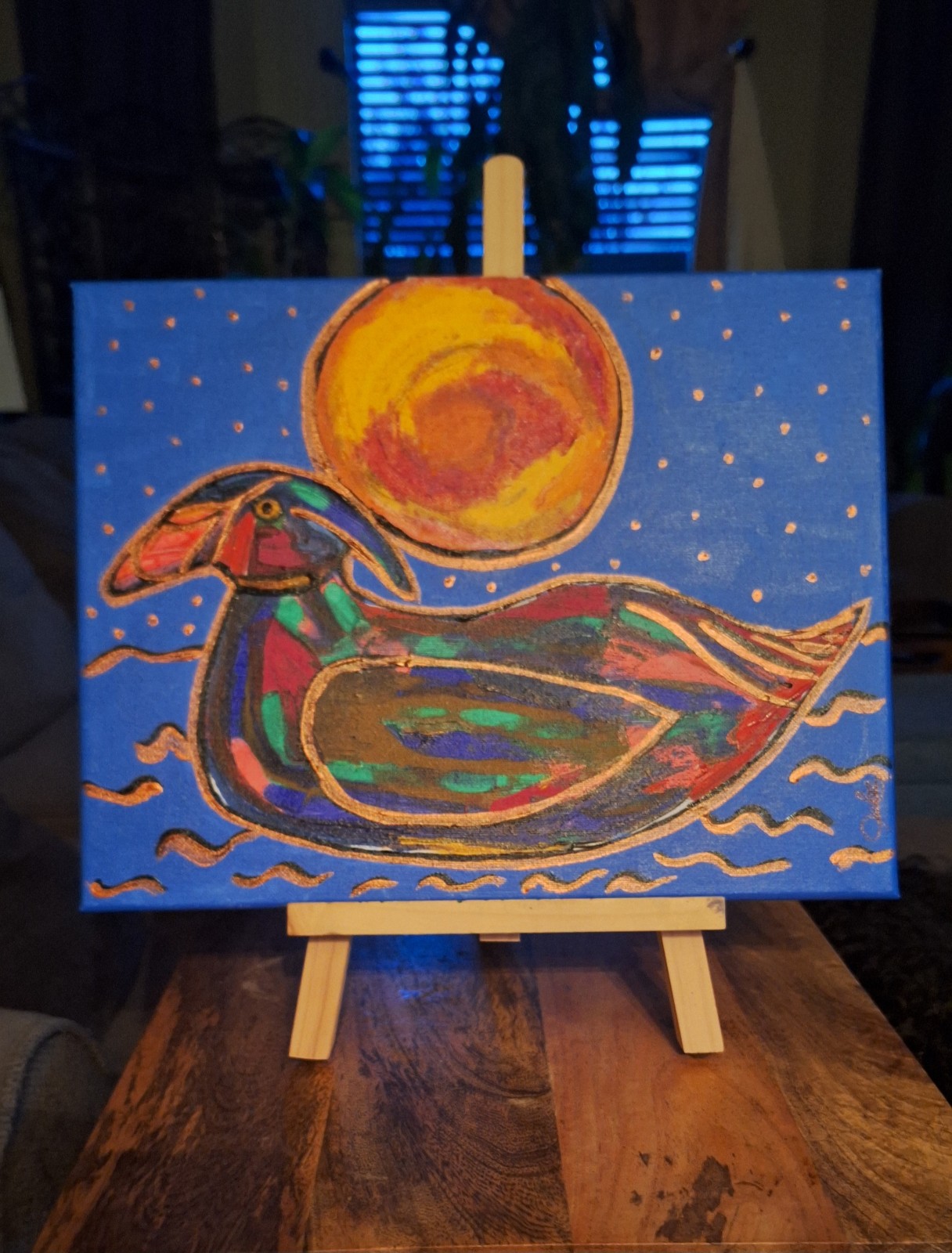 Pensive duck painting