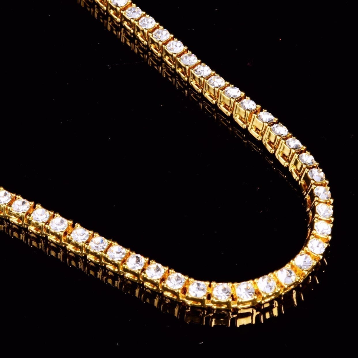 10 Carat Yellow Gold plated Diamond necklaces 18inch
