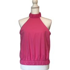 Express Barbie Pink Cotton Elastic Halter Tank Top Women’s Medium