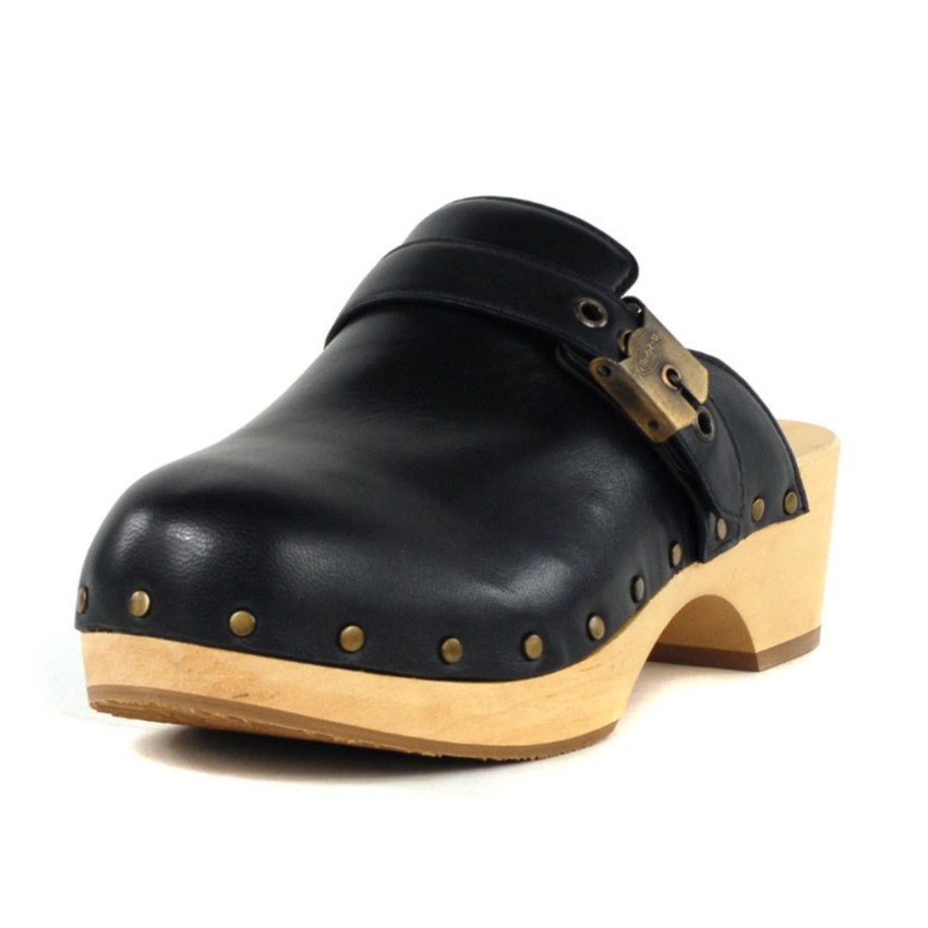 DR SCHOLL'S Women’s Original Clog Size 6M Black Nubia Leather NWOB