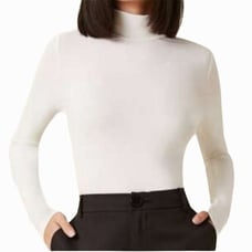 NWOT Copper Key Long Sleeve Pure White Turtleneck High Neck Shirt Woman's Medium