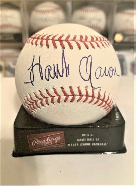 Hank Aaron autograph signed baseball HOF