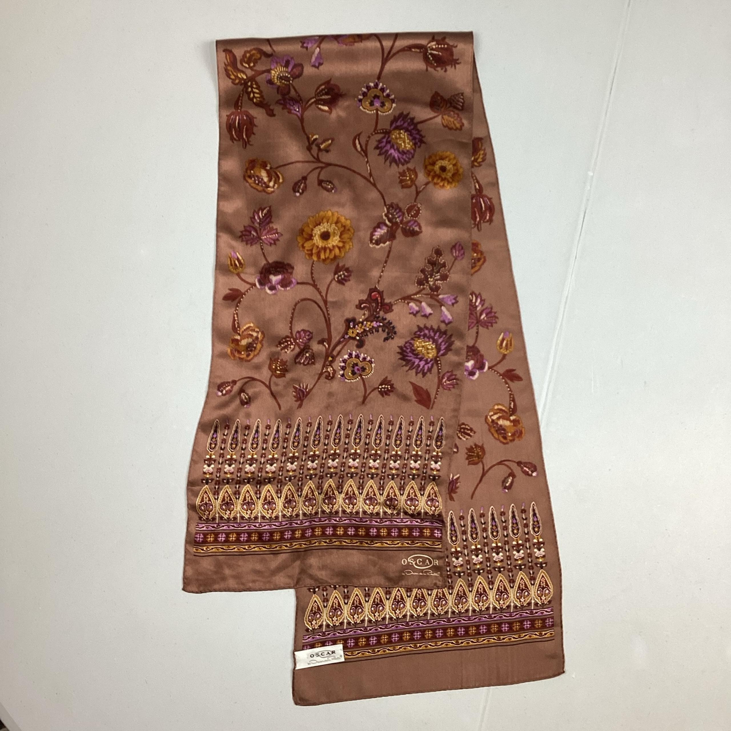 Elegant silk scarf by Oscar de la Renta