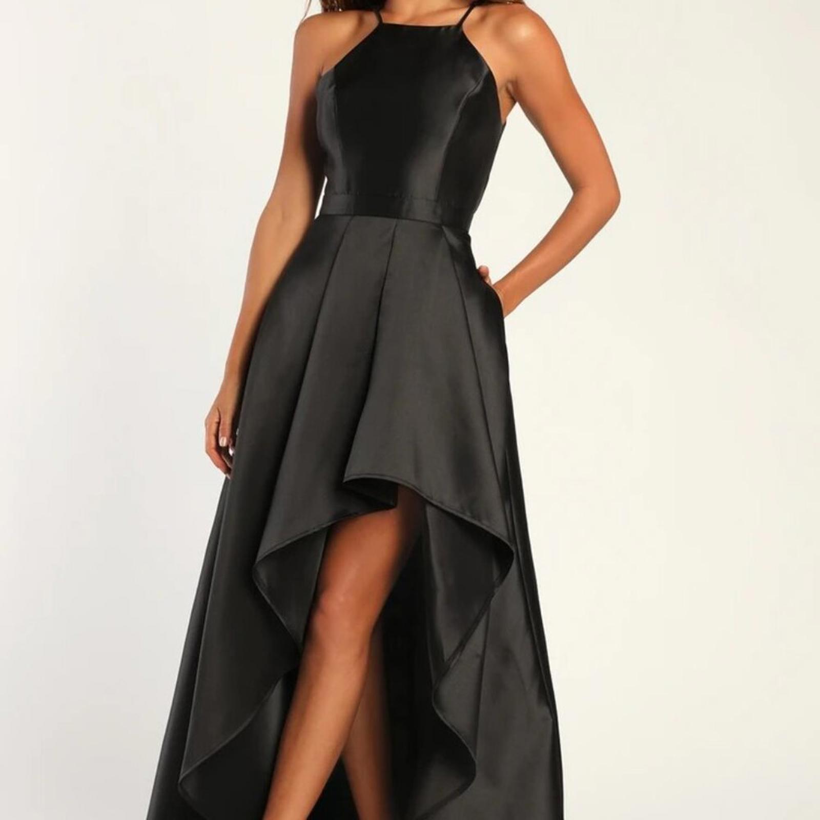 LULUS Broadway Show Black High-Low Gown NWT