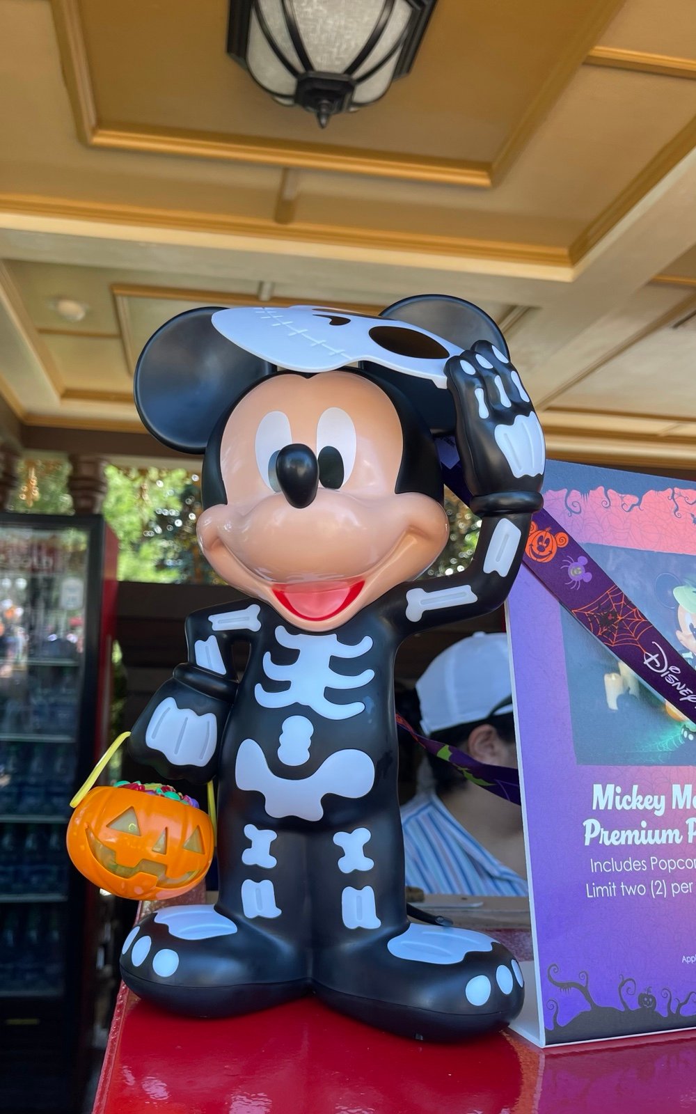 2023 Halloween Mickey Mouse Popcorn bucket dressed as skeleton glow in the dark