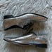 Michael Kors Collection Metallic Silver Leather Crackled Lace Up Loafers Sz 37.5