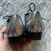Michael Kors Collection Metallic Silver Leather Crackled Lace Up Loafers Sz 37.5