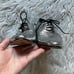 Michael Kors Collection Metallic Silver Leather Crackled Lace Up Loafers Sz 37.5