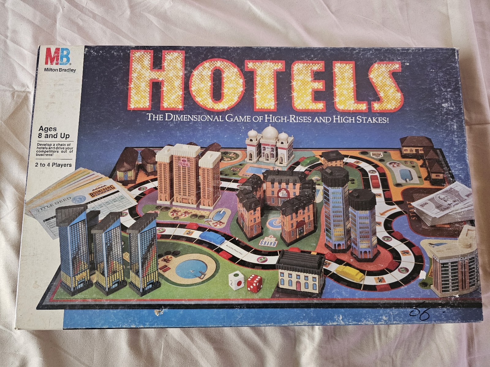 Vintage 1987 Milton Bradley Hotels Board Game 100% Complete