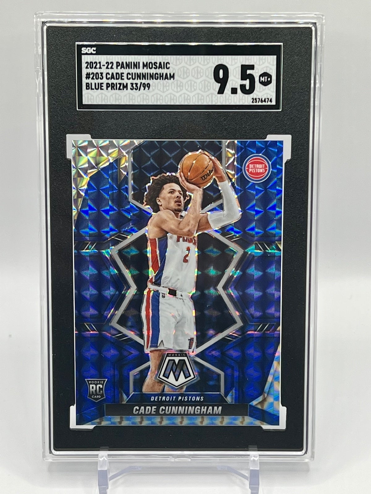 2021-22 Panini Mosaic Cade Cunningham Rookie RC Blue Mosaic Prizm 33/99