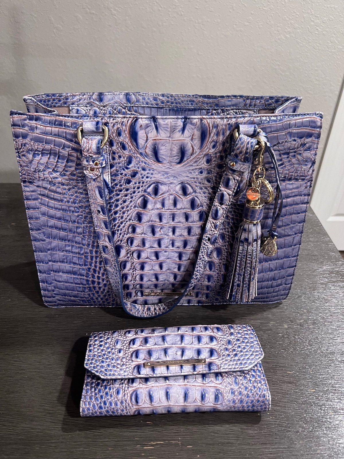 Brahmin medium camille tote washed indigo