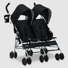 Jeep TurboGlyde Side by Side Double Stroller by Delta Children, Black