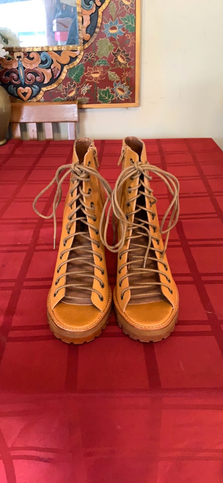 Free People women’s lace up heels.